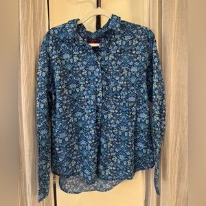J Crew Liberty of London Shirt Womens 12 Floral Button Up Blouse Top